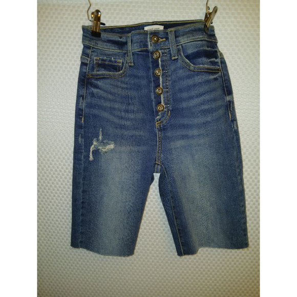 Sneak Peek Pants - Sneak Peak High-Rise Button Fly Bermuda Shorts